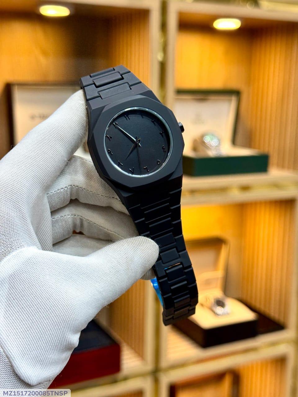 "Arbia Matte Black Minimalist Watch"