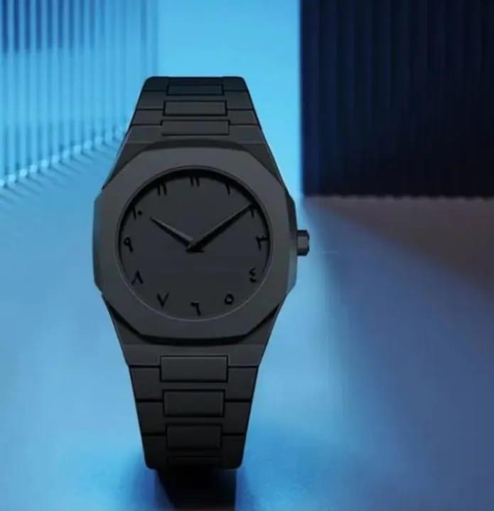 "Arbia Matte Black Minimalist Watch"